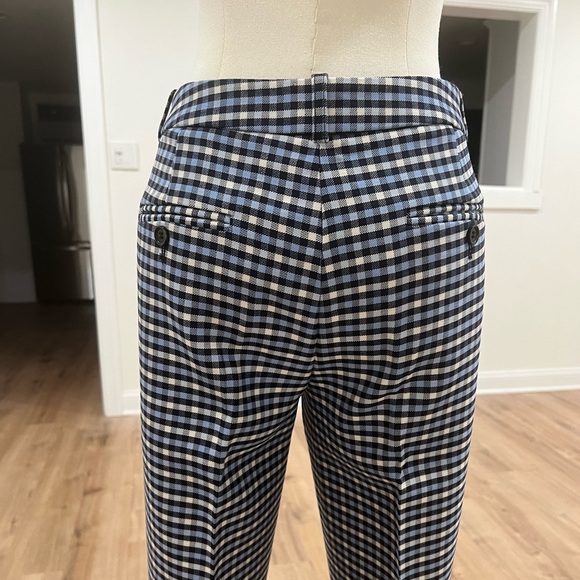 Michael  Kors  Collection Women's  Blue White Check Plaid Pants Size 4 - Picture 8 of 17